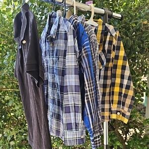 Boys size 4 - 5 Plaid ‎ Button up long sleeve shirts bundle/lot